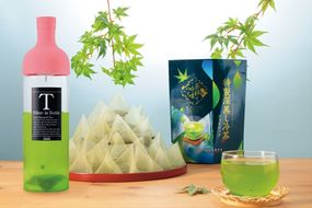 耐熱ボトルと深蒸し冷茶セット(4g×62袋入)〈お茶 茶 緑茶 煎茶 深蒸し茶 深むし 冷茶 耐熱ボトル ティーバッグ ティーパック 飲料 セット 工芸品 加工食品 日用品 雑貨〉 