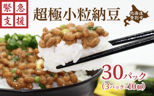 道南平塚食品 老舗 厳選素材 栄養 北海道産 極小粒な納豆3パック×10 | 納豆 パック 小分け 産地直送 国産 小粒 なっとう ナットウ 高級 大豆 厳選 老舗 栄養 発酵 ふるさと納税 人気 おすすめ ランキング 北海道 登別市