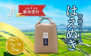 【新米受付 10月発送】R7年産 吉祥ファーム はえぬき 5kg（入金期限：2025.9.15）
