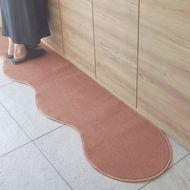 diw0010 北欧風キッチンマット ラグマットタイプ 45×150cm ピーナッツ型 ライトマホガニー 抗菌防臭 SEK 織人しきもの屋工房