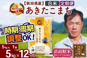 ※令和7年産※《定期便12ヶ月》秋田県産 あきたこまち 5kg【白米】(5kg小分け袋) 2025年産 お届け時期選べる お届け周期調整可能 隔月に調整OK お米 みそらファーム|msrf-10312