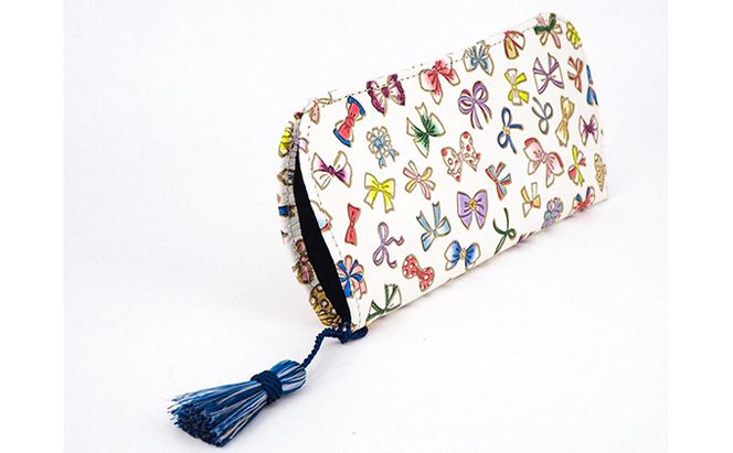 メガネケース プチリボン 文庫屋大関 メガネ ケース メガネ入れ 大人 かわいい 本革 牛革 革 皮革 軽量 スリム コンパクト 収納 工芸品 工芸 雑貨 日本製 民芸品 ファッション小物 東京 墨田区