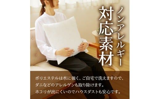 【ノンアレルギー素材】 洗える ヌードクッション 5個 | 睡眠 ふわふわ 洗濯可 水に強い 12cm 45×45 快適 ポリエステル100％ インテリア 新居 引っ越し お祝い 贈答 プレゼント 送料無料 北海道 【 滝川市 】