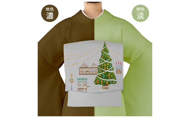 【和装振興応援プロジェクト】歳時記12月1「クリスマス・クリスマスマーケット」京手描友禅 染帯｜染帯 着物 織物 人気 おすすめ [ 手描友禅 帯 染匠 職人 歳時記 人気 おすすめ ギフト プレゼント お取り寄せ 通販 送料無料 ふるさと納税 ] 261009_A-BR053VC32