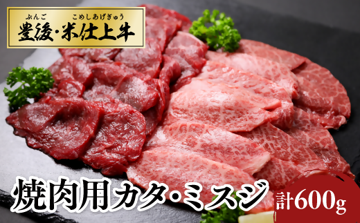 E-67 豊後・米仕上牛 カタ、ミスジ 焼肉 計600g