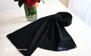 G3336 『Noble Fibre』100％ヤク・マフラー ブラック 【高級 おしゃれ ファッション カシミア より暖かい 防寒】