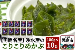 【男鹿名産】渉水産のこりこりめかぶ 100g×10袋 無添加 無着色 秋田 男鹿産|23_wtr-041001