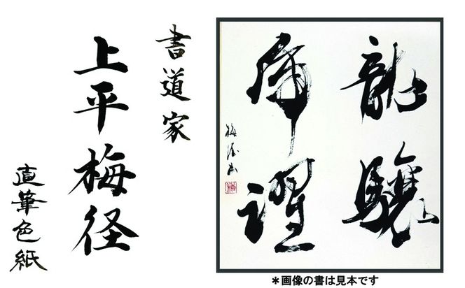 099H4652 書道家による直筆書 上平梅径 直筆書(白4字)