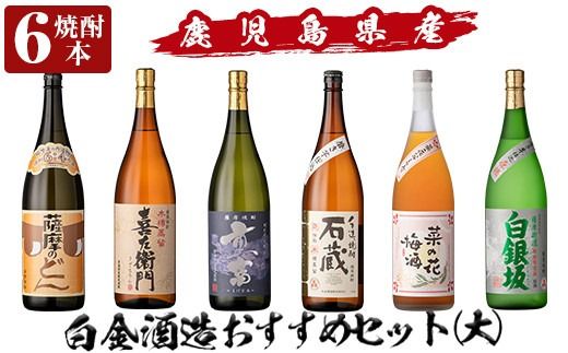 a765 白金酒造おすすめ6本セット 大(各1800ml)【南国リカー】