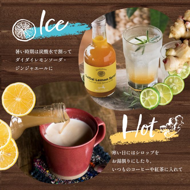 【 小豆島 】小豆島ジンジャー&ダイダイレモンシロップ3本セット ミニ お試し 飲料 飲み物 ドリンク シロップ ギフト 贈り物 香川 香川県 土庄 土庄町