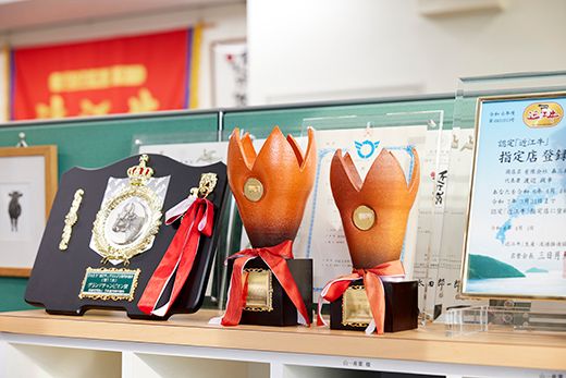 【森三商会】4等級以上の未経産雌牛限定　近江牛特選しゃぶしゃぶ500g（ロース・肩ロース）【GM06W】（国産牛　和牛　ブランド牛　ブランド和牛　黒毛和牛　牛肉　肉　高級　人気　おすすめ　神戸牛　松阪牛 に並ぶ 日本三大和牛 近江牛）