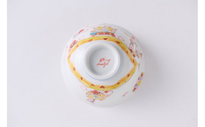 九谷焼 銀舟窯 MariSun作 王様の遊行 マグ＆飯碗セット 172111_CY5008