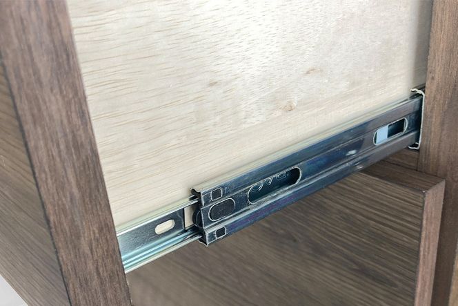 グラーデ 120 カウンター 引出 BR【ブラウン 完成品 特殊鋼板 引出収納 耐熱 耐傷 収納】(H062335)