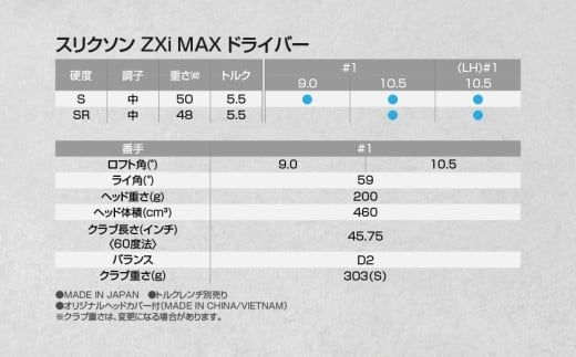 スリクソン ZXi MAX ドライバー ≪2024年モデル≫_CK-C704