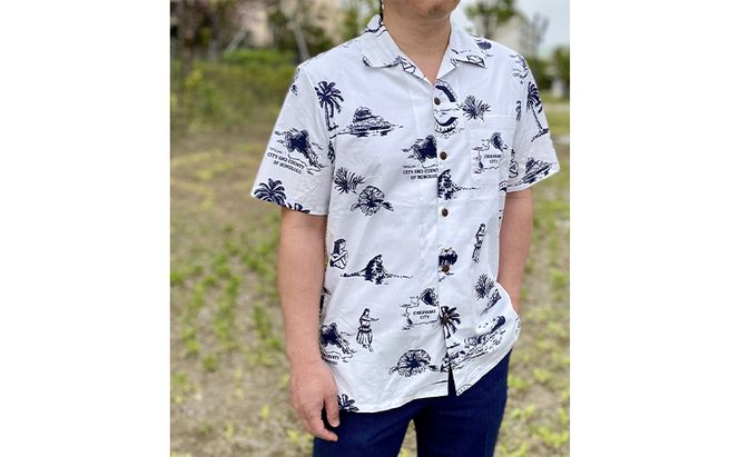 アロハシャツ 茅ヶ崎ALOHA アロハシャツ メンズ レディース アロハ ALOHA 半袖 シャツ 夏 総柄 サザンC 烏帽子岩 えぼし岩 フラ 茅ヶ崎市 神奈川県