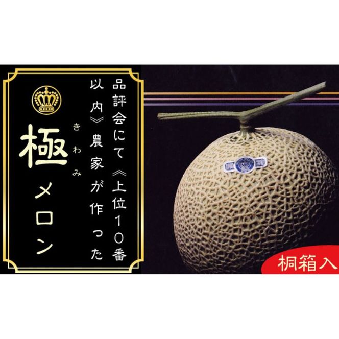 【3ヶ月定期便】クラウンメロン”極メロン”１玉入【桐箱入】 果物類 メロン青肉 