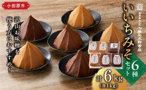 いいちみそ 6種セット（計6kg)【みそ 味噌 ミソ 白みそ 糀こし 糀つぶ 赤みそ 贈答品 合わせ 箱根路 贈り物 大容量 神奈川県 小田原市 】 142069_AL001