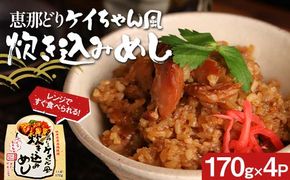 レトルト 恵那どり ケイちゃん風炊き込みめし 4個セット/ 鶏ちゃん けいちゃん トーノーデリカ 岐阜県郷土料理 中津川市 F4N-1761