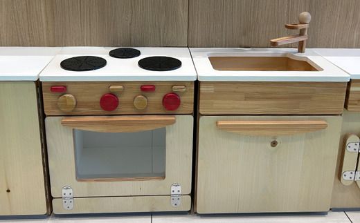 木のぬくもり　ままごとキッチン4種【洗濯機・冷蔵庫・レンジ調理器・流し台】＜出荷時期：受注発注のため、申込後2か月前後で出荷＞おもちゃ 玩具 収納 赤ちゃん おもちゃ 男の子 女の子 木製 ままごと ままごとキッチン 北海道 釧路町 釧路超 特産品 br09　121-1929-003-05