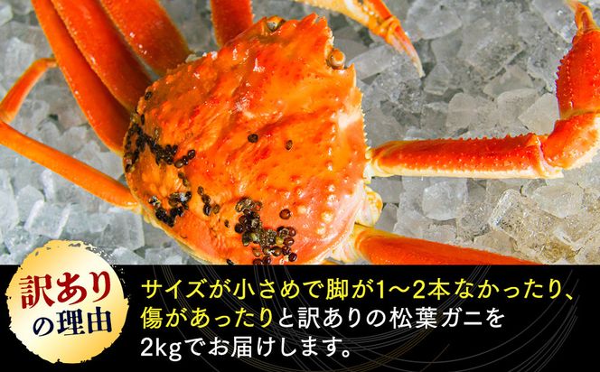 1102.【ボイル】訳あり　松葉ガニおまかせ2kg（3～7枚）※2026年11月上旬～2027年3月下旬頃に順次発送予定※着日指定不可 313726_AL036