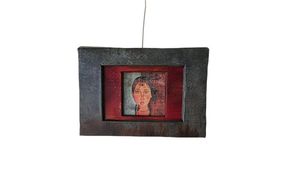 寂鉄式 ブリキ 額（変形タイプ(2)）牛窓アーツクラフツ 寂鉄blue インテリア 雑貨 小物 一品もの ハガキサイズ 絵 写真 文章 詩歌 装丁 スナップ写真 フレーム 