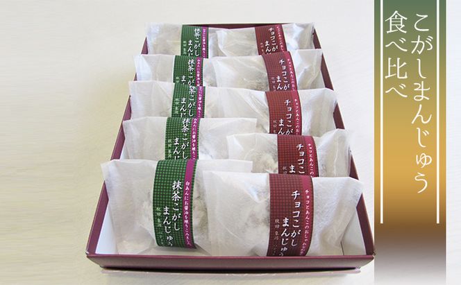 にかほ銘菓 こがしまんじゅう 10個セット（チョコ＆抹茶 各5個） 和菓子 饅頭 