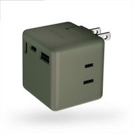 CIO 充電器 電源タップ コンセント マルチタップ 急速充電 USB-C×2 USB-A×1 Mate Tap001 モスグリーン｜小型 軽量 おしゃれ 便利 [2688]