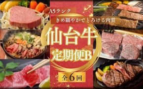 牛肉 仙台牛【全6回 定期便 】 A5 仙台牛 定期便 B 《 ロース すき焼き用 ・サーロインステーキ ・ ヒレステーキ ＆ 肩ロース 焼き肉用 ・ ヒレ ・ ランプ ＆ イチボ ・ ヒレ ＆ サーロイン 》  / 牛肉 肉 お肉 ブランド牛 国産牛 和牛 黒毛和牛 霜降り 赤身 焼肉 BBQ ステーキ サーロイン カルビ すき焼き お鍋 鉄板焼き 人気 肉定期便 仙台 すてーきはうす伊勢屋 【iseya019】