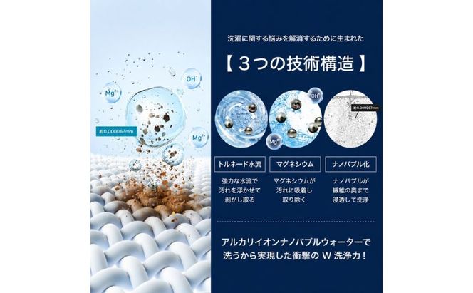 【日本製】洗濯機アダプター『espiralナノバブルMg+』　洗濯の常識を水から変える マグネシウム×ナノバブル Wの洗浄力 日本製 皮脂汚れ・加齢臭・部屋干し臭カット 洗濯槽キレイ 東京都 墨田区