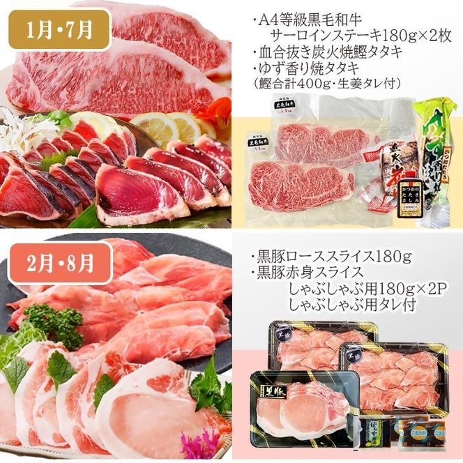 定期便(6回配送)　枕崎お楽しみ定期便(黒毛和牛・黒豚・加工品etc) FF-6003 【1487879】