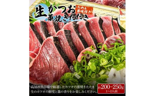 土佐のひとりでおきゃくセット（お試し生鰹タタキコース）生かつおの藁焼きタタキ（タレ・薬味付き）200～250g 1～2人前 わら焼き 純米吟醸生原酒 CEL-24 高知県 土佐市【さかなの森澤マル祐】[BQAM018]