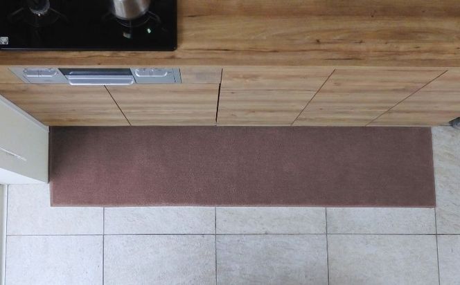 diw0126 北欧風キッチンマット ラグマットタイプ 45×240cm ノーマル型 ココア 抗菌防臭 SEK 織人しきもの屋工房