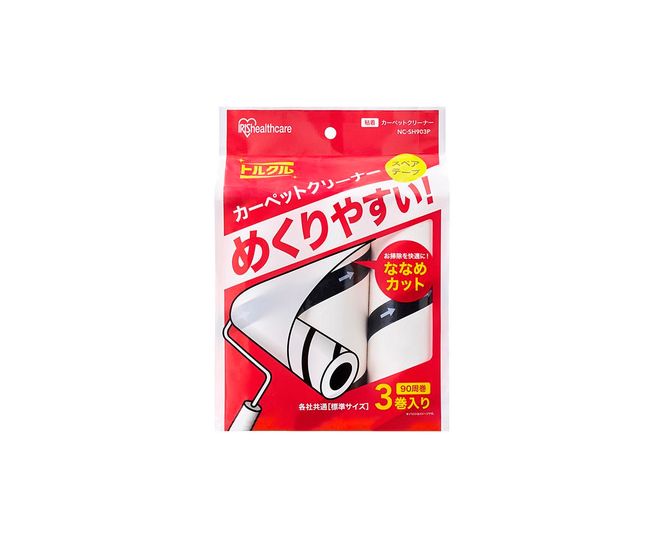 カーペットクリーナー スペアテープ 3P×8個 ななめカット NC-SH90 3P ホワイト アイリスオーヤマ 粘着カーペットクリーナー トルクル スペアテープ 90周巻 粘着クリーナー スペア ななめカット アイリスオーヤマ 日用品 