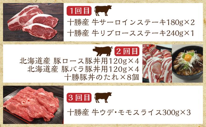 北海道十勝のお肉屋さん厳選定期便【全6回】 ハンバーグ 牛肉 ステーキ ジンギスカン 