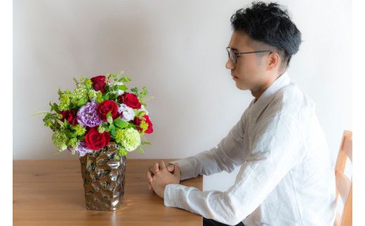 アレンジメント Mサイズ_レッド系 142069_BN016VC04