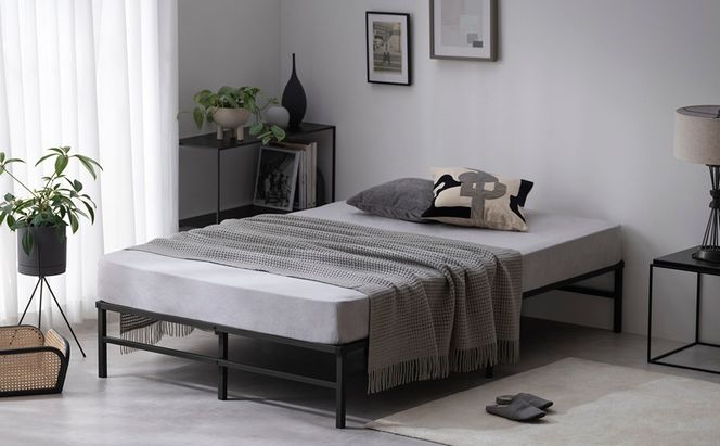 スチールベッド セミダブル SB01ーSD ブラック ベッド セミダブル 頑丈 高耐荷重 通気性 湿気対策 軽量 スチールベッド フレーム ベッドフレーム のみ 組立簡単 一人暮らし 二人暮らし ベッド下収納  引越 ベット アイリスオーヤマ 新生活