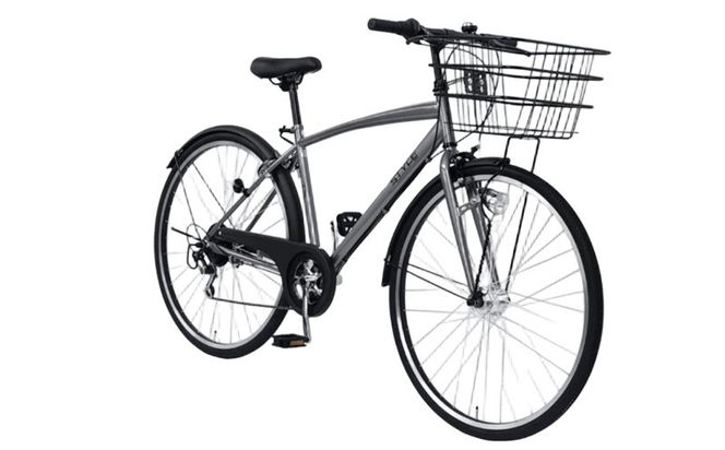 099X341-1 STYLE KIX  カゴ付きクロスバイク276 ガンメタ【27型 自転車 完成品 組み立て不要 アウトドア サイクリング じてんしゃ 通勤 通学 新生活】