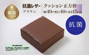 抗菌レザー【ブラウン】【正方形】【高さ15cm】【日本製】 EZ322