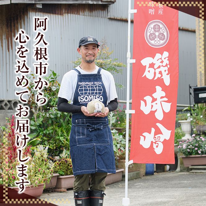 磯味噌～ISOMISO～(800g×2箱・計1.6kg) 味噌 みそ 麦味噌 加工品 調味料 味噌汁【田舎みそ磯畑～ISOMISO～】akn099-01