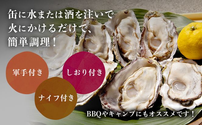 牡蠣 2026年 先行予約 かんかん焼 （ 殻付き 大つぶ牡蠣 20個） 山銀商店 瀬戸内海虫明湾産 大粒 生牡蠣 かき 魚介類 カキ かんかん焼き 軍手 ナイフ付き 加熱調理用 