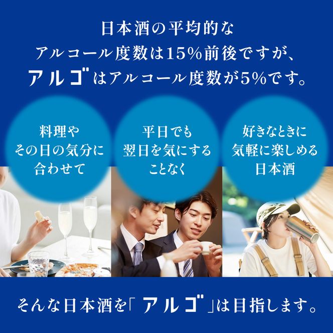 【月桂冠】気軽に楽しむ日本酒 アルゴ ALc5% 180ml×30本｜京都 月桂冠 日本酒 人気セット［ アルコール度数5％で飲みやすい 気軽に楽しむ日本酒 人気 おすすめ お酒 日本酒 晩酌 日常使い ご自宅用 ギフト プレゼント お取り寄せ 通販 送料無料 ふるさと納税］ 261009_B-NP29