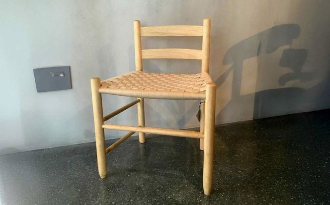 Arakaki木工房 ローバックチェア ラタン調 チェア 椅子 おしゃれ 木製 沖縄市 / コザ工芸館ふんどぅ[BCAU013]