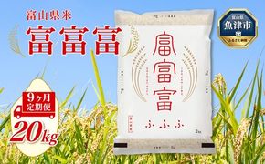 【令和8年度米】【9ヶ月定期便】富山県産米「富富富」20kg（5kg×4袋）（精米）｜9ヶ月定期便 9回 9ヶ月 富富富 ふふふ こめ コメ お米 おこめ 白米 精米 ブランド米 雪解け水 冷めても 美味しい おにぎり お弁当 高品質 魚津市