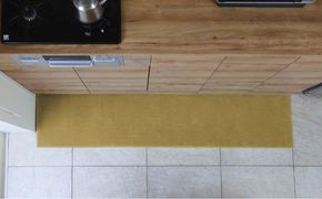 diw0037 北欧風キッチンマット ラグマットタイプ 45×150cm ノーマル型 ゴールド 抗菌防臭 SEK 織人しきもの屋工房