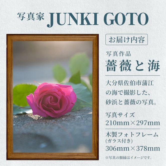 写真家 JUNKI GOTO 作品『薔薇と海』 写真(1枚・フォトフレーム付) 写真 大分県 佐伯市 蒲江 インテリア 雑貨 フォト 額付き【JD001】【JUNKI GOTO】