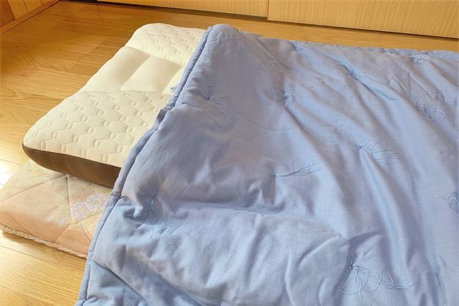 天然繊維近江手引き真綿　肌掛ふとん　500g （カバー付「ピンク」）　HT00057