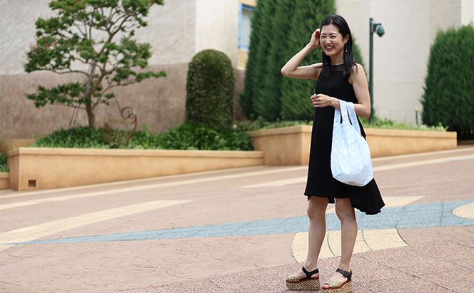 〈Chaleur シャルール〉Ribbon marcheレース【M】サイズ ファッション かばん トートバッグ 手提げ 