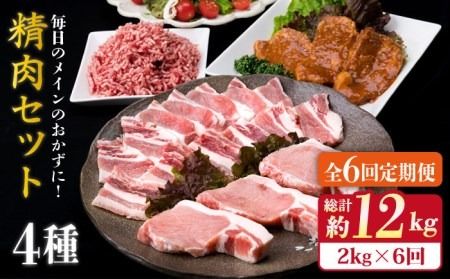 【全6回定期便】毎日のメインのおかずを彩る精肉セット 2,090g 5～6人前 4種《糸島》【糸島ミートデリ工房】 [ACA206] 和牛 牛肉 豚肉 鶏肉 BBQ トンカツ 焼肉 ハンバーグ