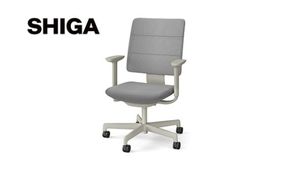 イトーキ SHIGA シガ 昇降脚 背トリプル ベースカラー:ペールオリーブ / 座面カラー:グレーC（KJ-517SEM-L4C5F）キャスター5本脚 【アンクルムーブ・シンクロロッキング / アジャスタブル肘 / 抵抗付きウレタンキャスター】 日本製 ワークチェア オフィスチェア 柴田文江氏デザイン【EI186W】（滋賀県　近江八幡市）