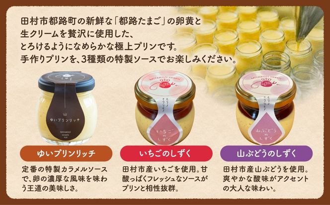 ゆいプリンリッチ アソート6個セット プリン スイーツ お菓子 贈答用 プレゼント ギフト 箱入り ご褒美 母の日 父の日 お祝い お返し お土産 手土産 田村市 福島県 みやこじスイーツゆい